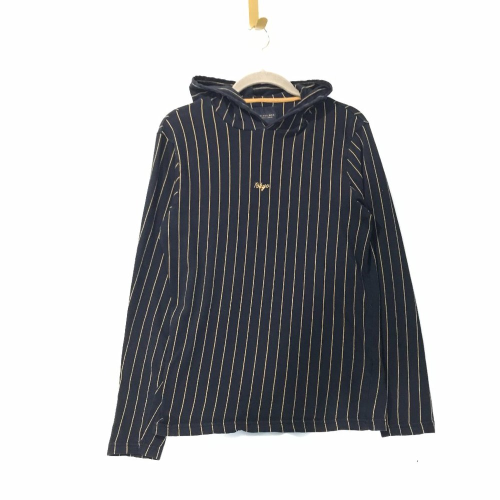 Cactus Man Ricky Singh Mens Small Hoodie Long Sleeve Black Yellow Striped